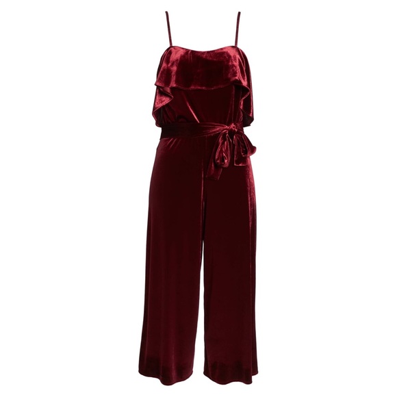 AVEC LES FILLES Cropped Velvet Jumpsuit - Picture 8 of 8